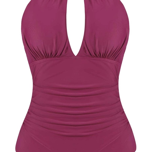 Joyaria Womens Front Ruched One Piece Swimsuit Tummy Control - Picture 1 of 3